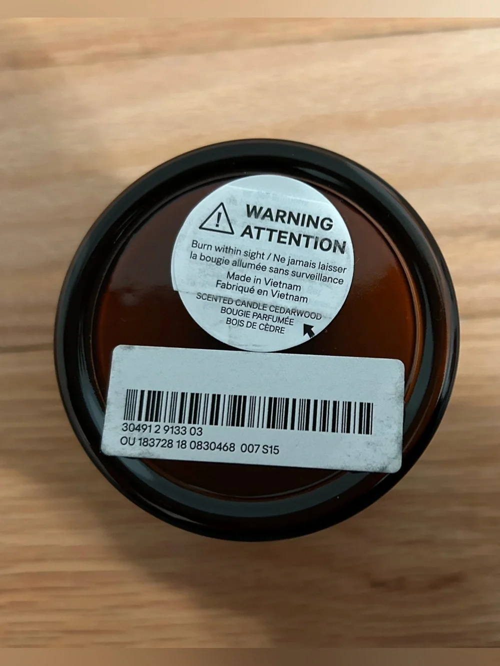 Cedar scented candle 1 wick